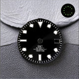 NH34 Dial GMT 28.5mm No Logo NH34 Series Calendar Dials Green Luminous Fit GMT NH34 Movement Accessories For Seiko mod parts