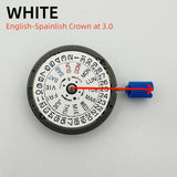 Japan Genuine NH36 Automatic Movement English-Spanish Datewheel Crown At 3.0/3.8 O'clock Mod  Day-Date