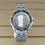 41mm Seamaster Watch Case D03 2 Crown 316L Stainless Steel Sapphire NH34 NH35 NH36/38 Automatic 10Bar Glass back