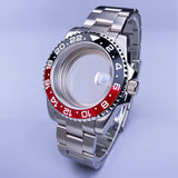 GMT Watch Case D02 40mm Sapphire 120 Click Fit NH34/NH35/NH36 38Movements Glide Bracelet
