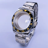 GMT Watch Case D02 40mm Sapphire 120 Click Fit NH34/NH35/NH36 38Movements Glide Bracelet