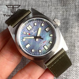 38mm U2 Field Watch P01 NH35A Automatic Watch Pilot MOP Dial 20BAR Brushed AR Sapphire Customizable Watch