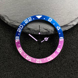 NH35 38mm bezel insert red Hands Watch Hands Blue Green Luminous Red Green Blue Hands For NH35/36/4R/7S Movement Watches Parts