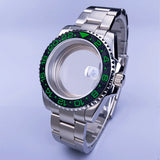 GMT Watch Case D02 40mm Sapphire 120 Click Fit NH34/NH35/NH36 38Movements Glide Bracelet
