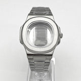Nautilus Watch Case 41mm seiko NH35 NH70 NH72 PP  Sapphire crystal 904L stainless steel case Glass Back