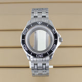 41mm Seamaster Watch Case D03 2 Crown 316L Stainless Steel Sapphire NH34 NH35 NH36/38 Automatic 10Bar Glass back
