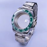 GMT Watch Case D02 40mm Sapphire 120 Click Fit NH34/NH35/NH36 38Movements Glide Bracelet