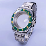 40mm Submariner Watch Case SUB Mod Case Sapphire Crystal 120 Click Fit NH34/NH35/NH36 Movements 10Bar