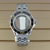 41mm Seamaster Watch Case D03 2 Crown 316L Stainless Steel Sapphire NH34 NH35 NH36/38 Automatic 10Bar Glass back