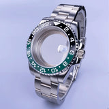 GMT Watch Case D02 40mm Sapphire 120 Click Fit NH34/NH35/NH36 38Movements Glide Bracelet
